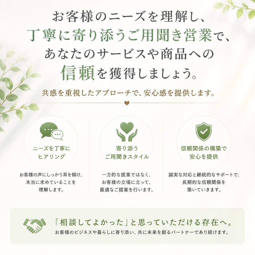 ご用聞き営業でつかむ信頼
