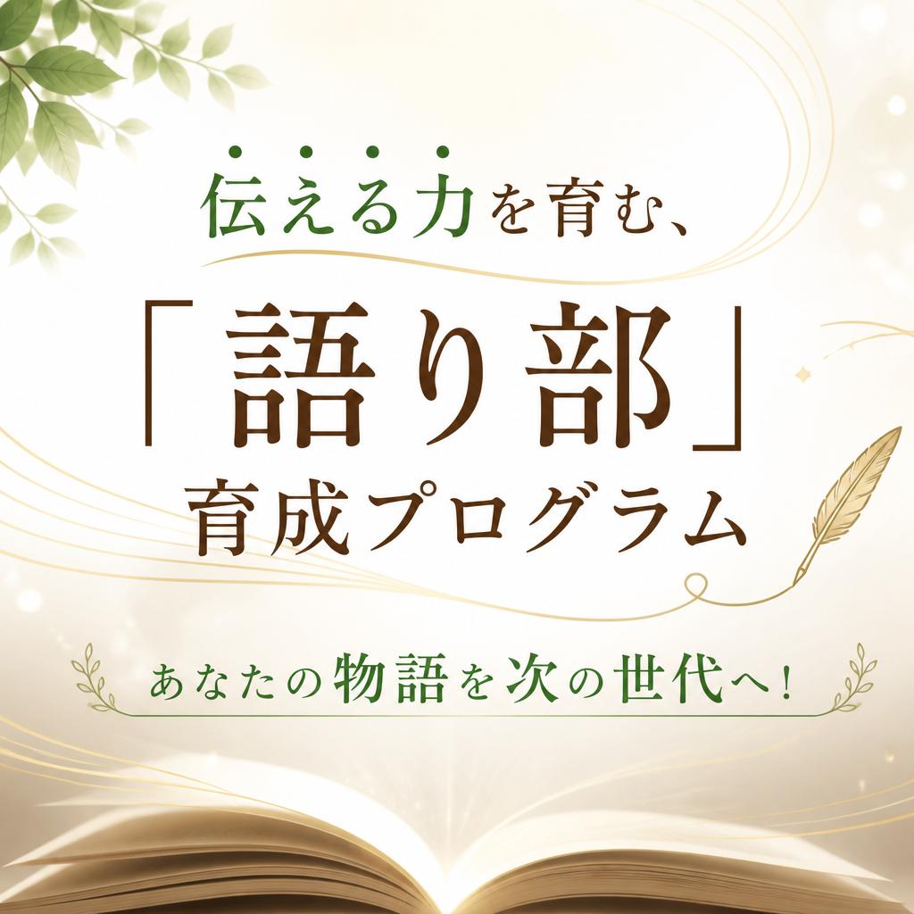 伝える力を育む、「語り部」育成プログラム。あなたの物語を次の世代へ！